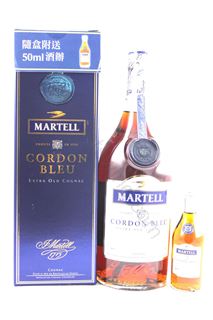 圖片 Martell 金牌馬爹利 Cordon Bleu 藍帶連酒辨 (舊裝)