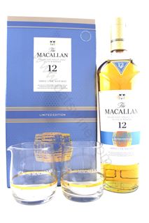 Picture of The Macallan 麥卡倫 12 (Triple Cask) with 2 glasses